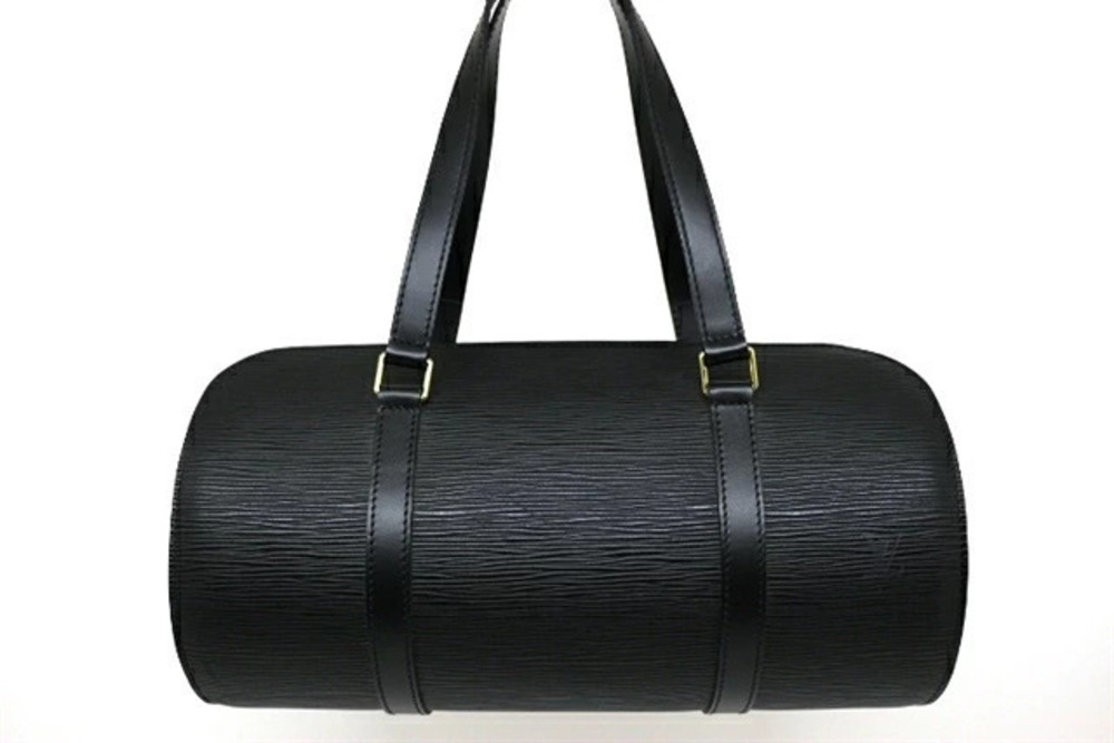 LOUIS VUITTON Soufflot Handbag Epi Noir Black